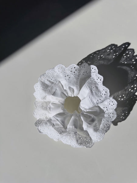 SOLAR ECLIPSE - Giant Broderie Anglaise Lace Scrunchie