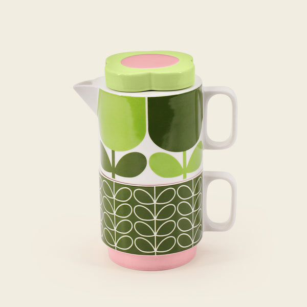 Orla Kiely Tea For One - Block Flower Fern Green