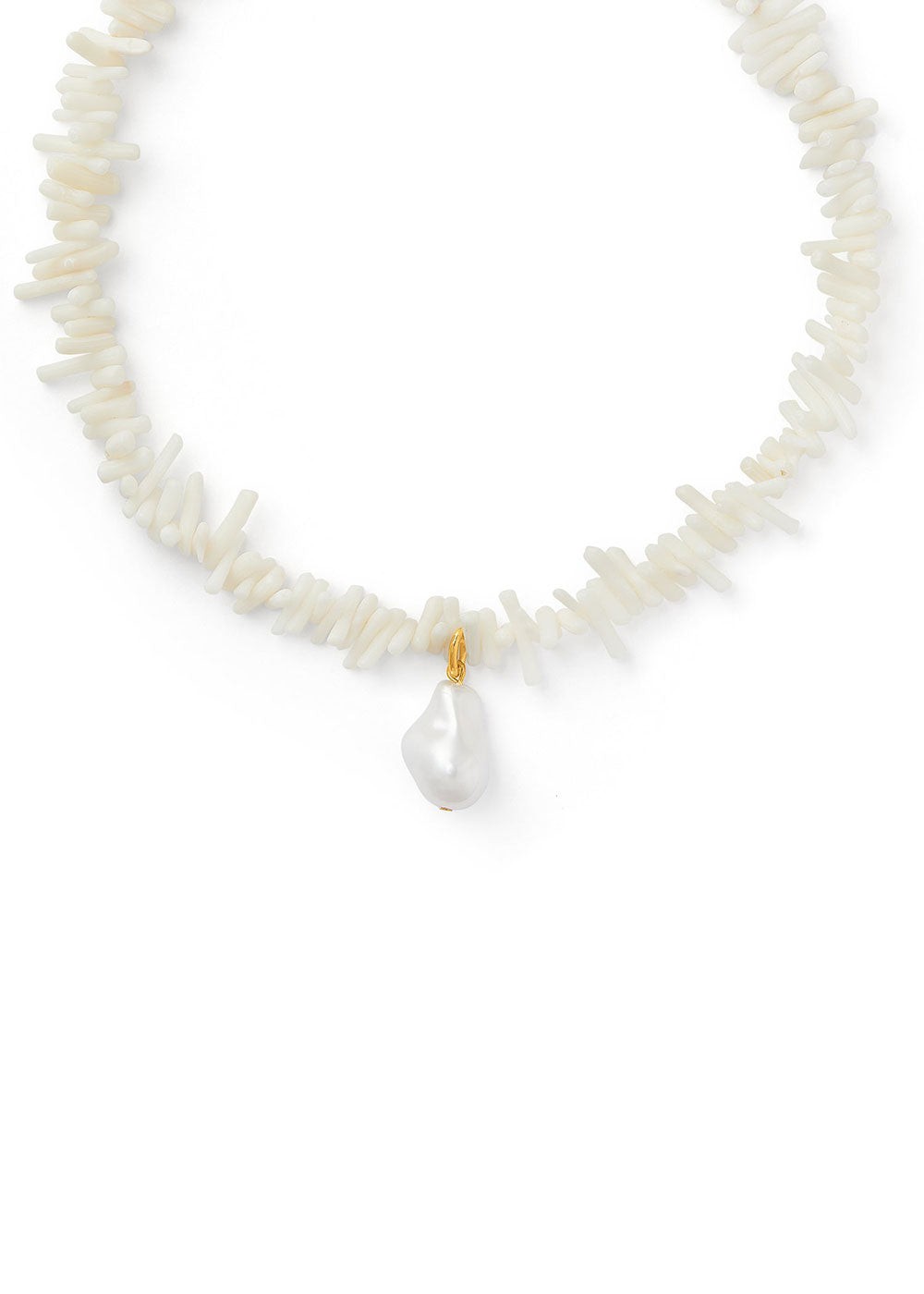Orelia Statement Coral Chip & Pearl Necklace