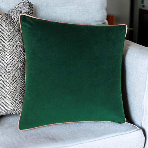 Persora Meridian Emerald And Blush Velvet Cushion