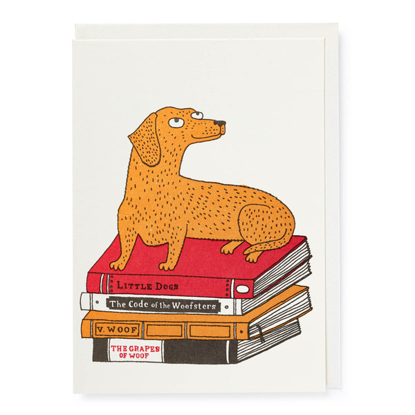 Archivist Bookshop Dog - Letterpress Card