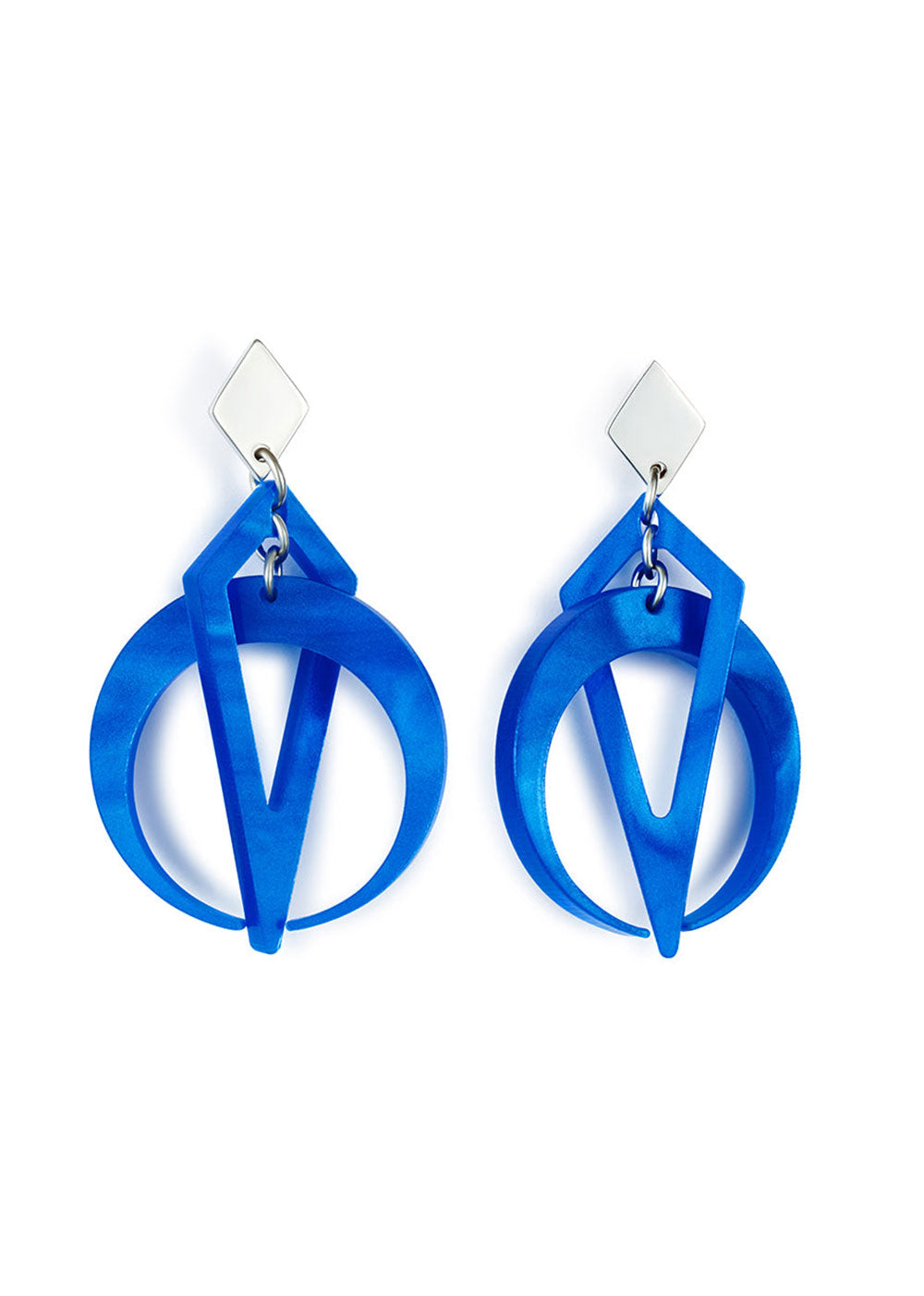 Toolally Petite Crescent Hoop Earrings - Royal Blue