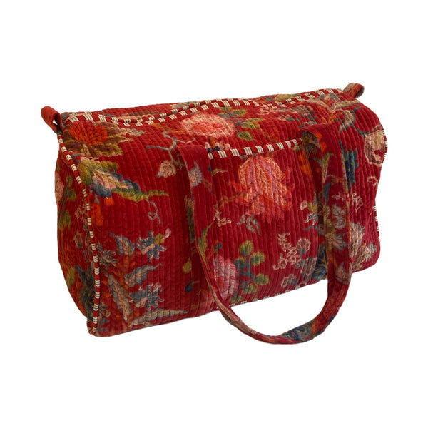 Vani Kantha Duffle Bags Velvet Floral Designs
