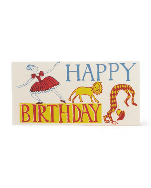 Cambridge Imprint Happy Birthday Ballerina, Lion, Acrobat Long Card