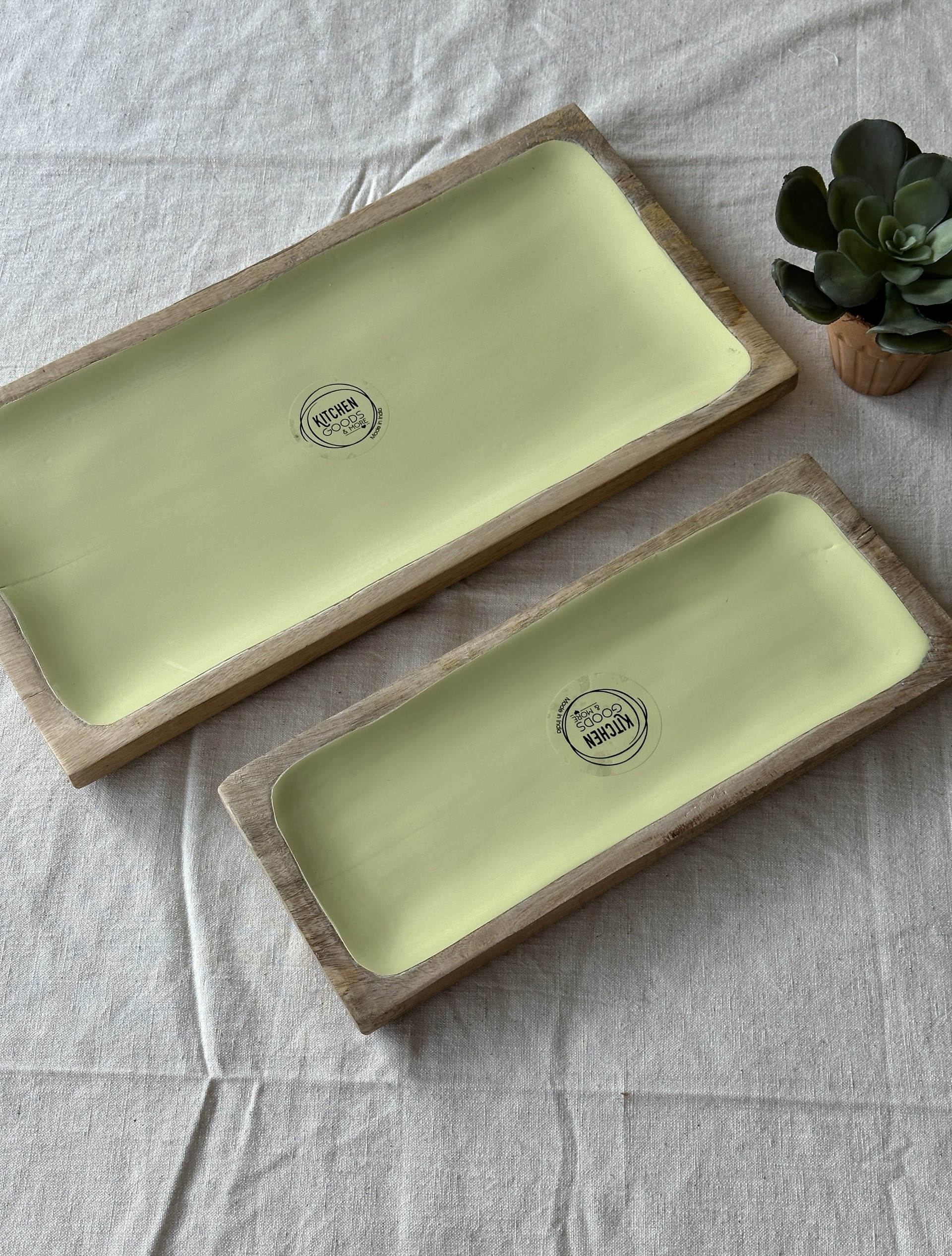 Bamboo Serving Platters - Lemon Inlay