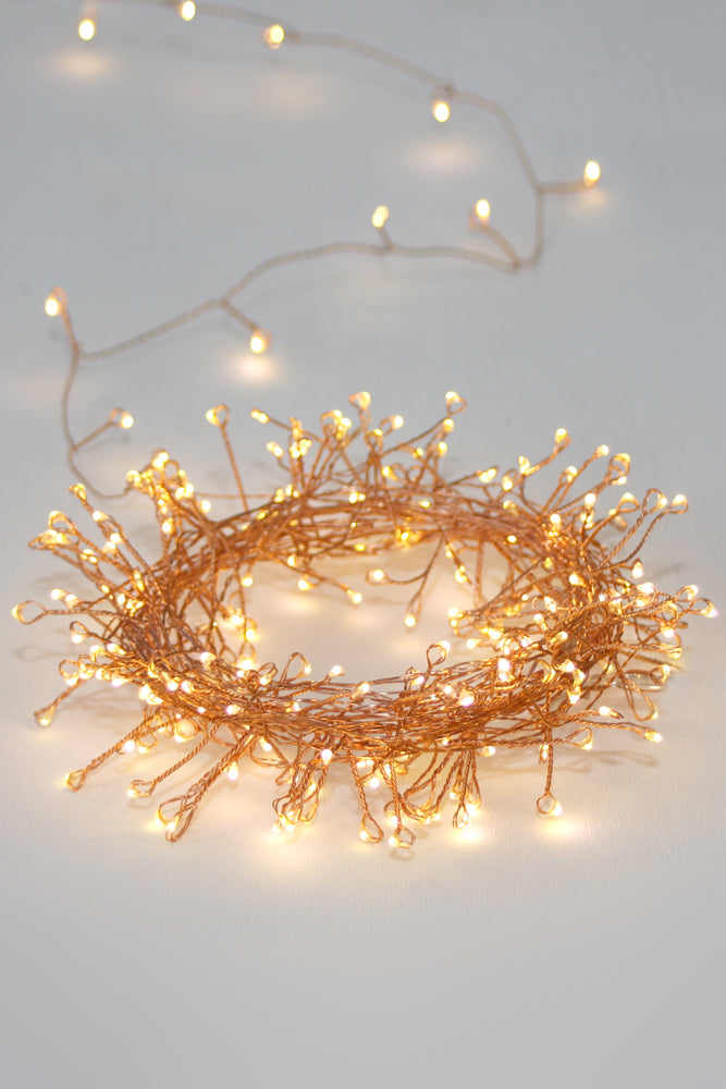 lifestyle london Cluster LED Fairy Lights Copper ( Battery Operated)