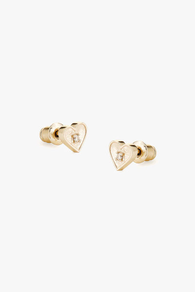 Tutti & Co Loyalty Heart Stud Earrings - Gold