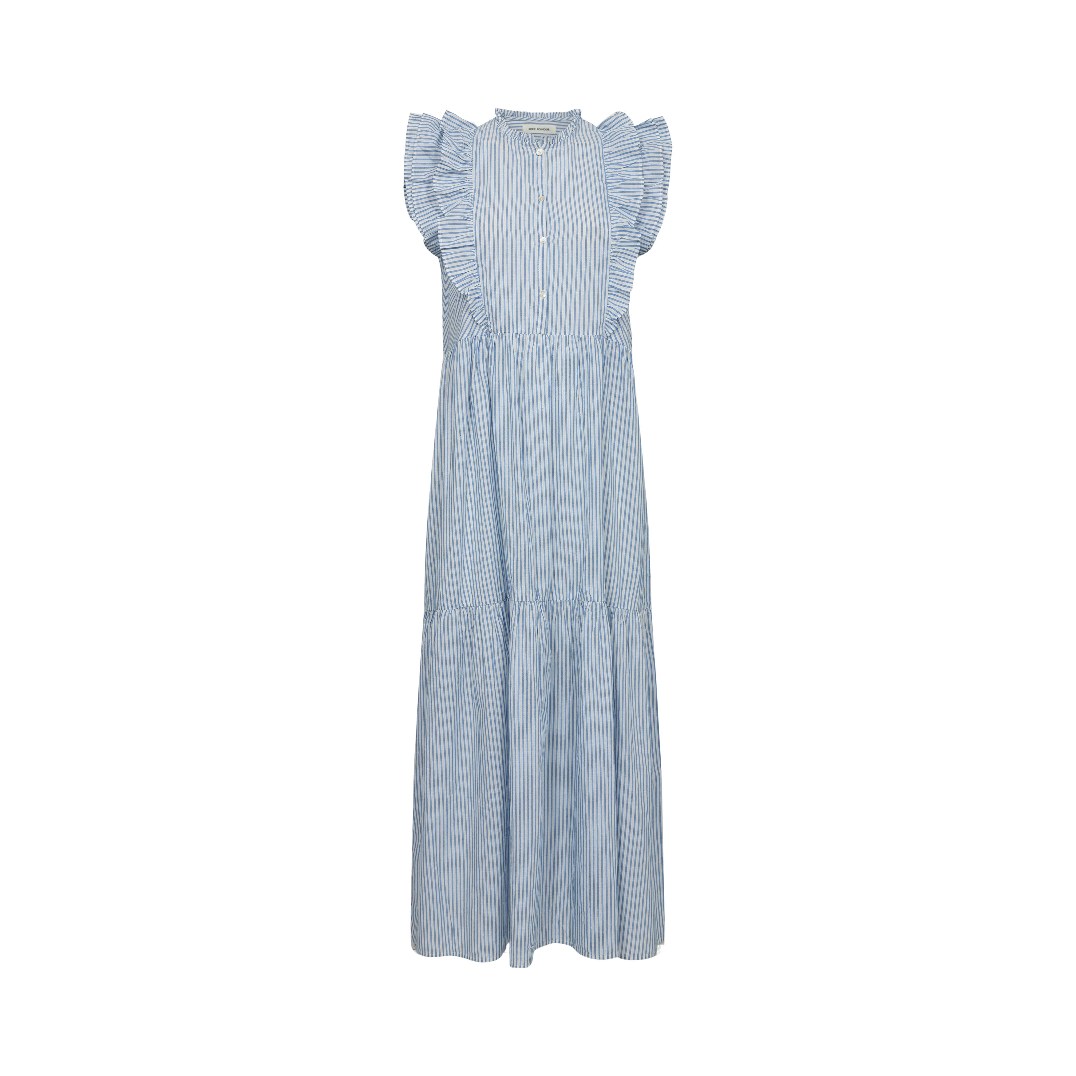 SOFIE SCHNOOR Long Dress - Blue Striped