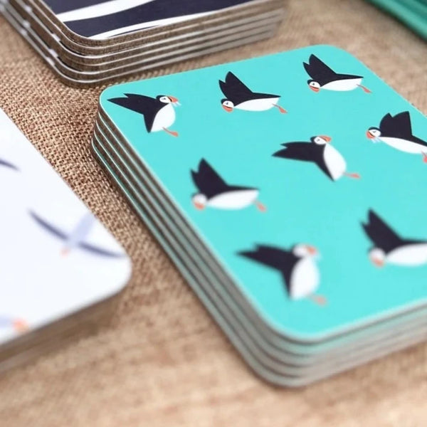 Fiddy & Mabel Coaster Puffins
