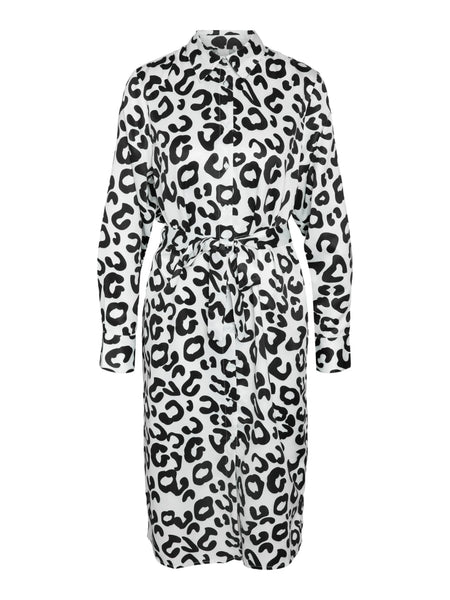 Vila Leopard Shirt Dress - Black & White