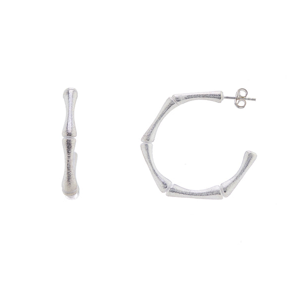 Window Dressing The Soul Bamboo Hoops - Silver