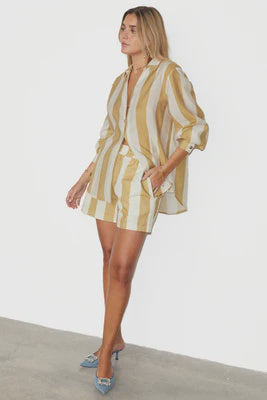 Never Fully Dressed Stripe Miley Shirt - Camel