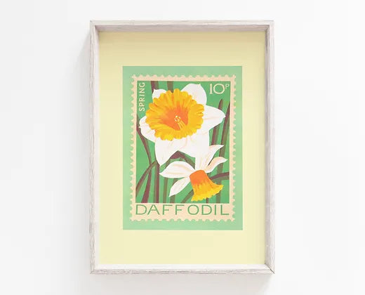 Printer Johnson Daffodil Stamp - A5 Risograph Print