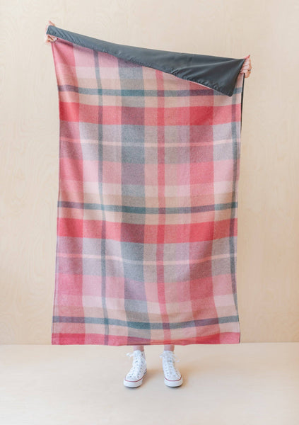TBCo Recycled Wool Small Picnic Blanket | Pink Patchwork Check