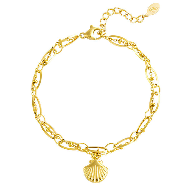 YW Bracelet Ambiance Plage Avec Coquillage Or