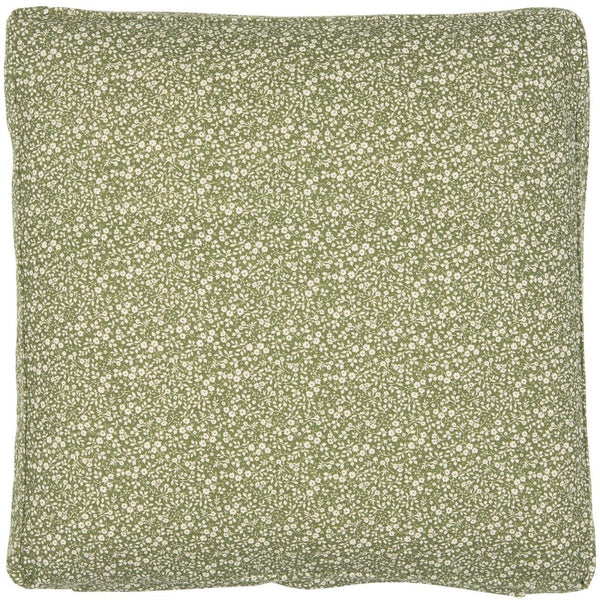 Ib Laursen Cotton Box Cushion - Green And Natural
