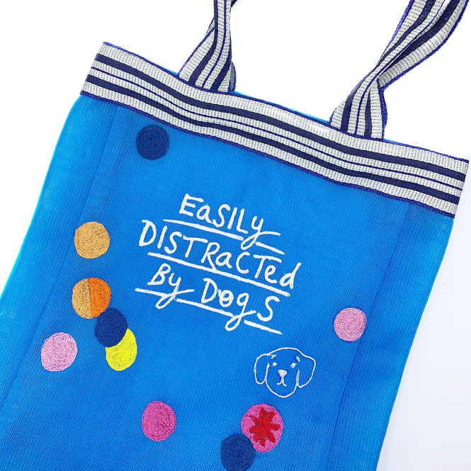 House of disaster Small Talk 'Easily Distracted By Dogs' Recycled Shopper