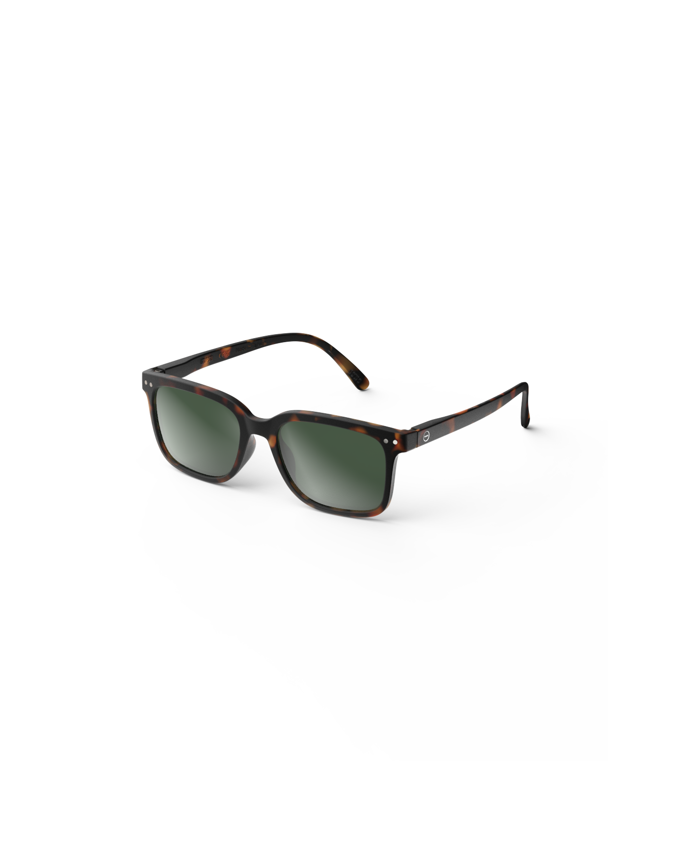 IZIPIZI Sunglasses  - #L Shape Tortoise with Green Lenses