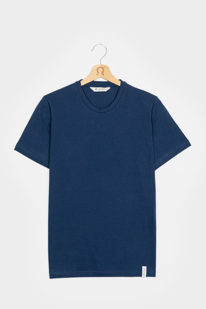 Rifo Elio Organic Cotton Crew Neck T-Shirt in Blue