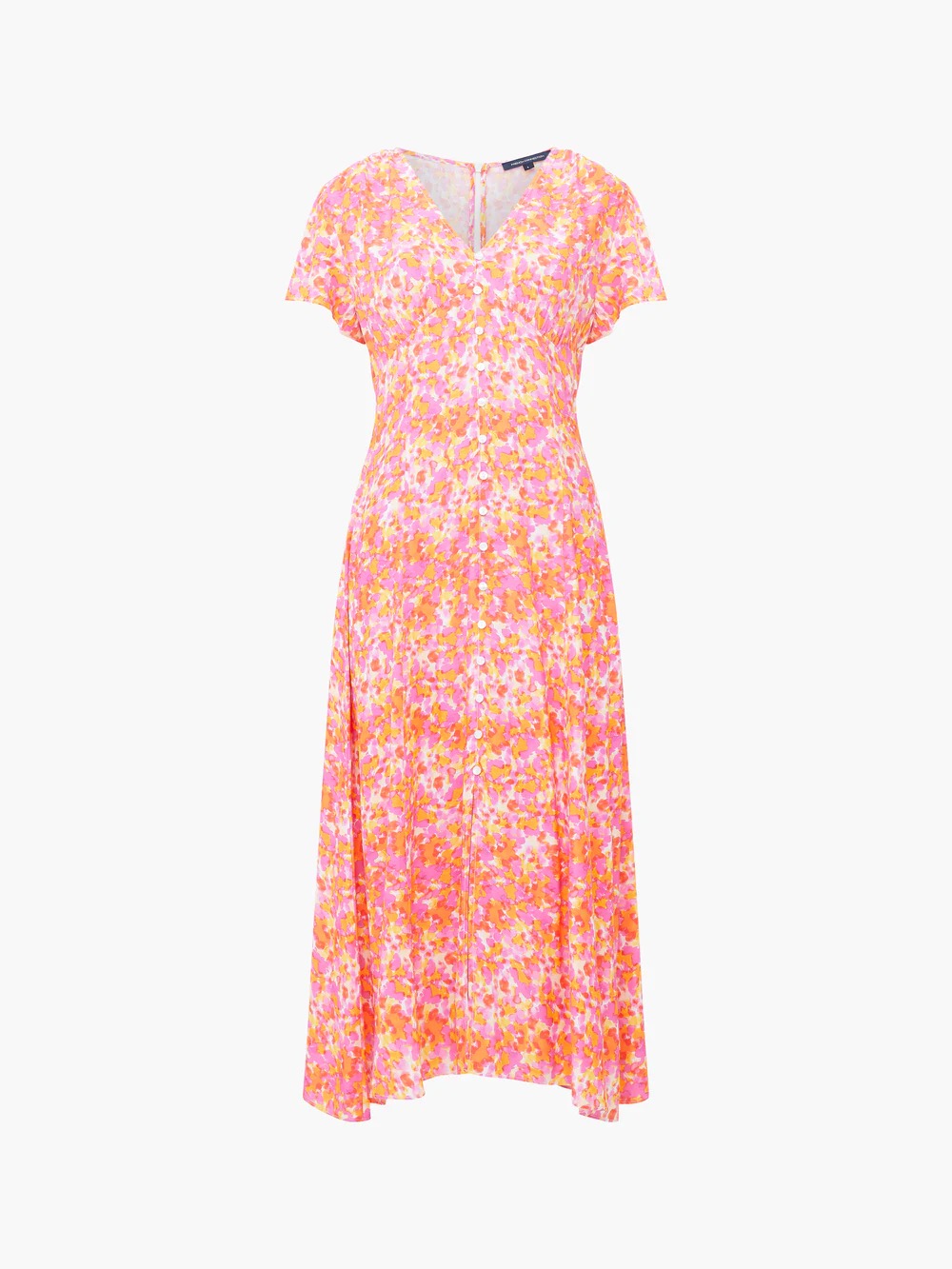 French Connection Cass Delphine V-neck Midi Dress | Persimmon