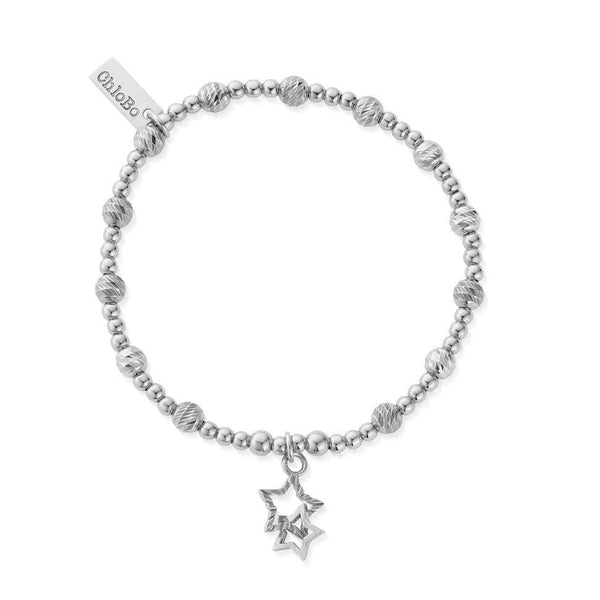 ChloBo Sparkle Interlocking Star Bracelet - Silver