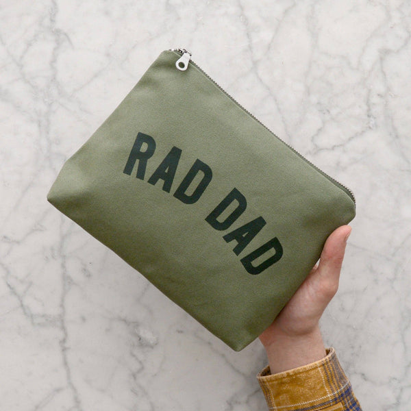 Alphabet Bags Rad Dad - Olive Wash Bag