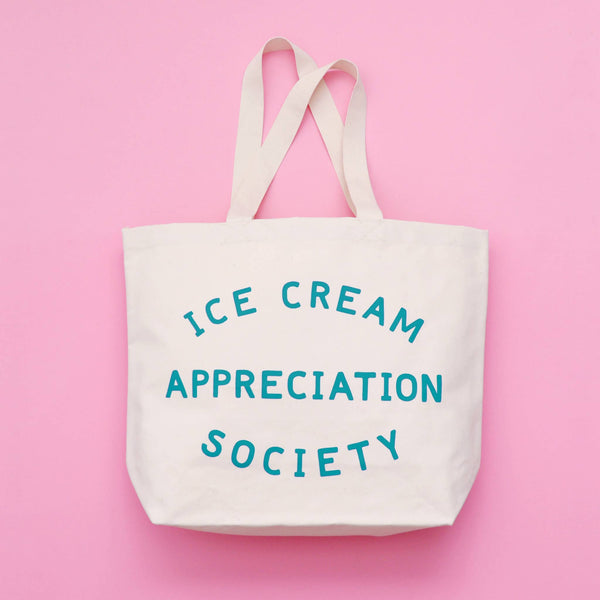 Alphabet Bags Ice Cream Appreciation Society - Big Canvas Tote Bag
