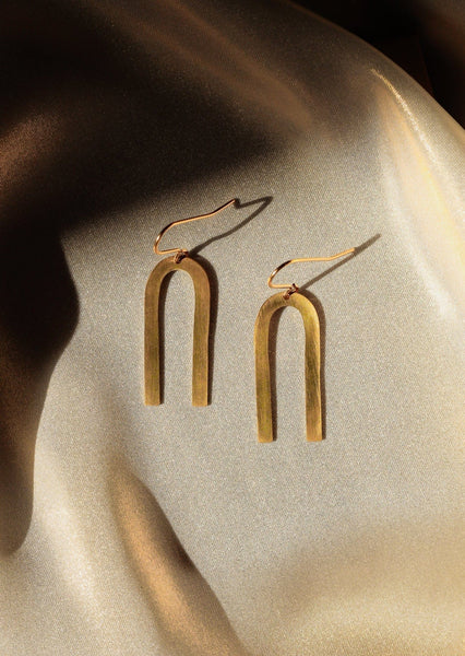 Pivot Iris Rainbow Earrings Brass