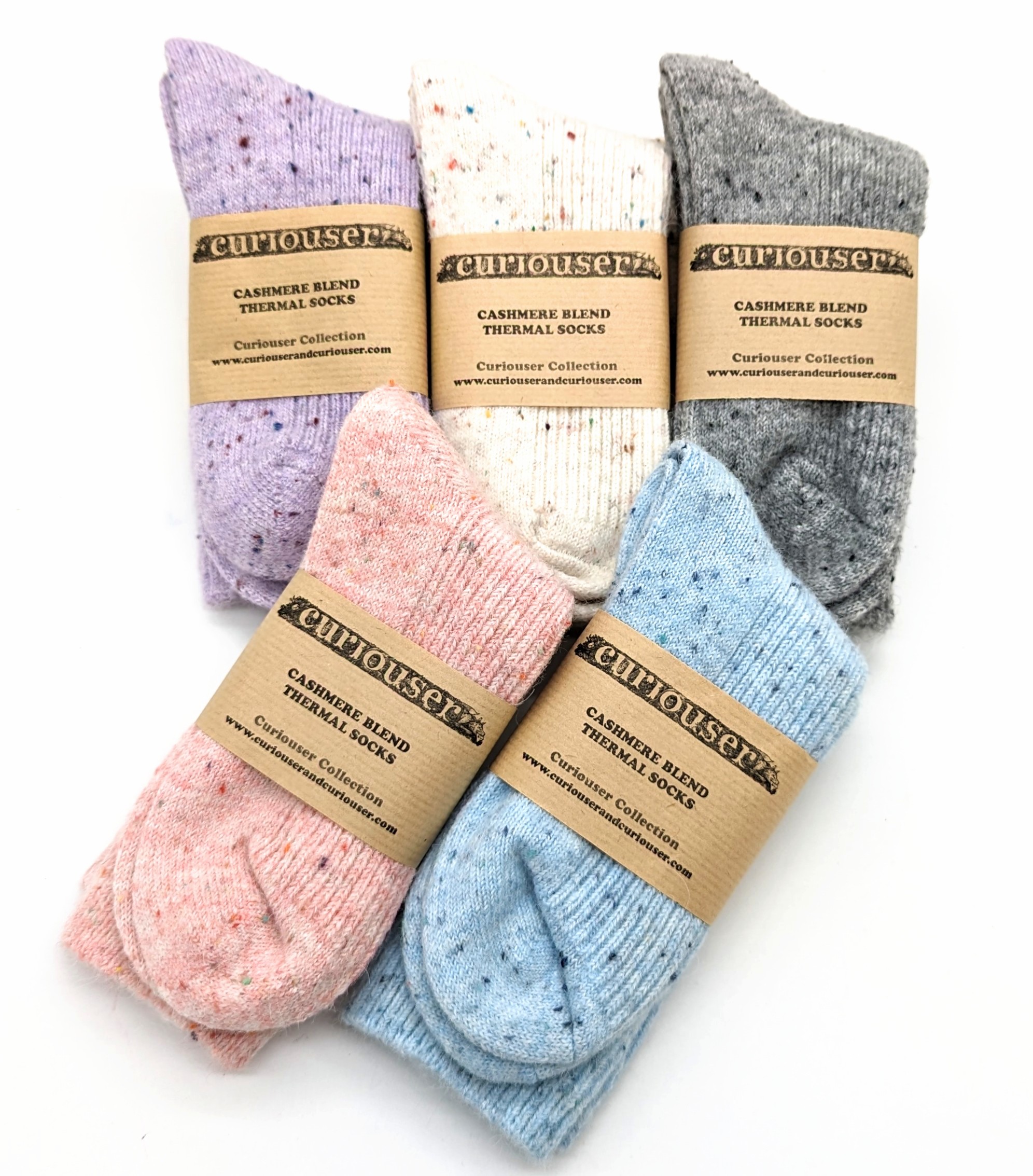 Curiouser Collection Cashmere Blend Speckled Thermal Socks