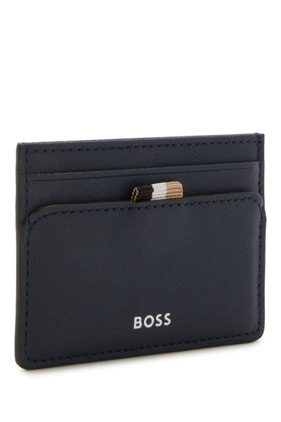 Hugo Boss Boss - Zair_ Card Holder With Signature Stripe Detail In Dark Blue 50498629 404