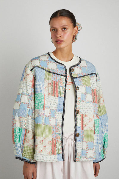 Damson Madder Macy Patchwork Floral Quilted Jacket
