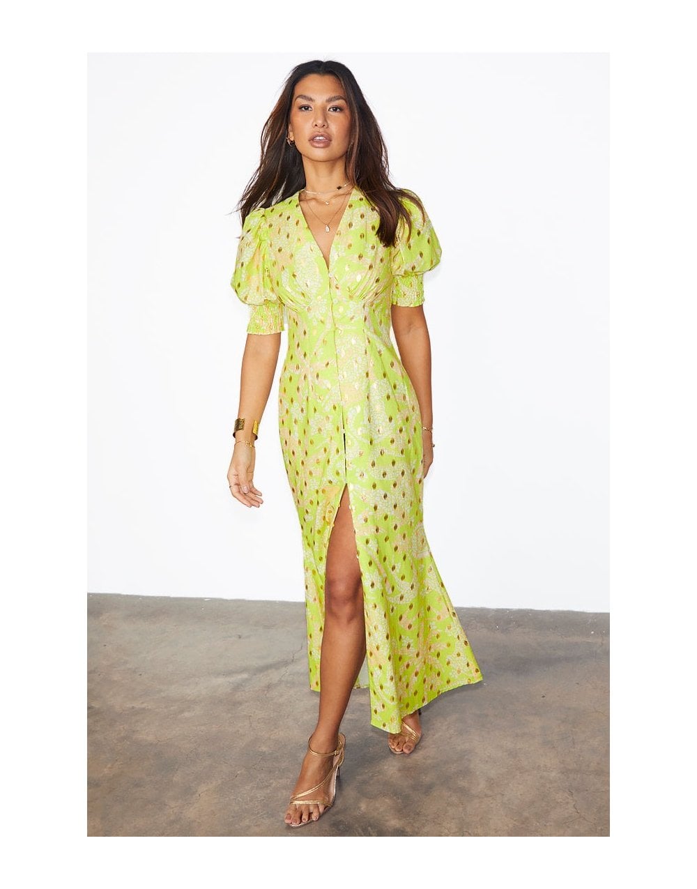 Never Fully Dressed Never Fully Dressed Lindos Mosaic Button Up Dress Size: 12, Col: Green