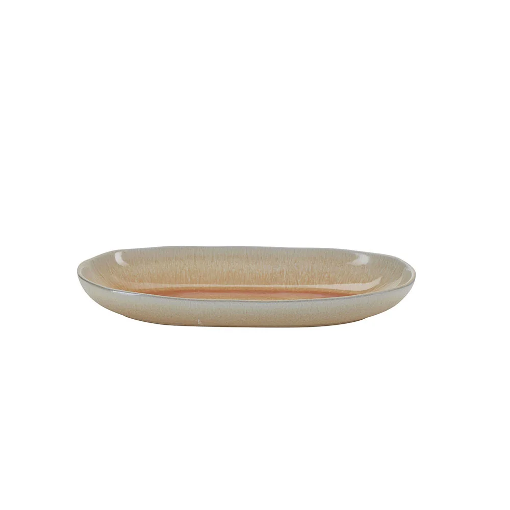 Bahne Orange Oval Reactive Glaze Serving Platter
