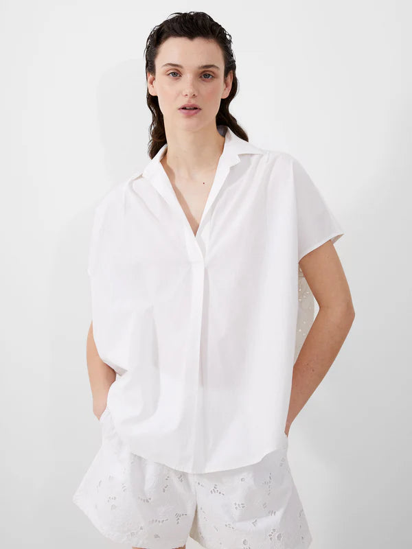 French Connection Cele Sleeveless Embroidery Top-linen White-72wns