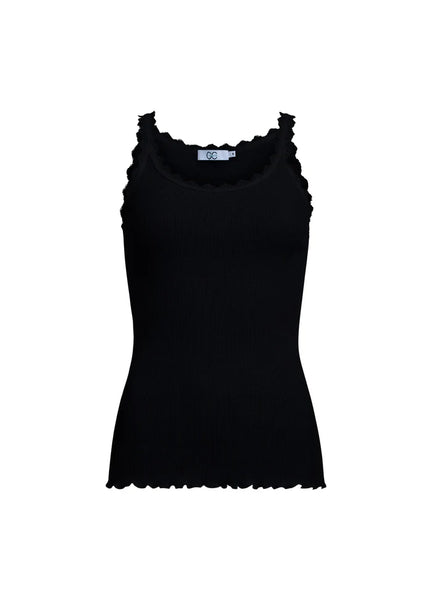 Coster Copenhagen Heart Poppy Silk Lace Camisole In Black