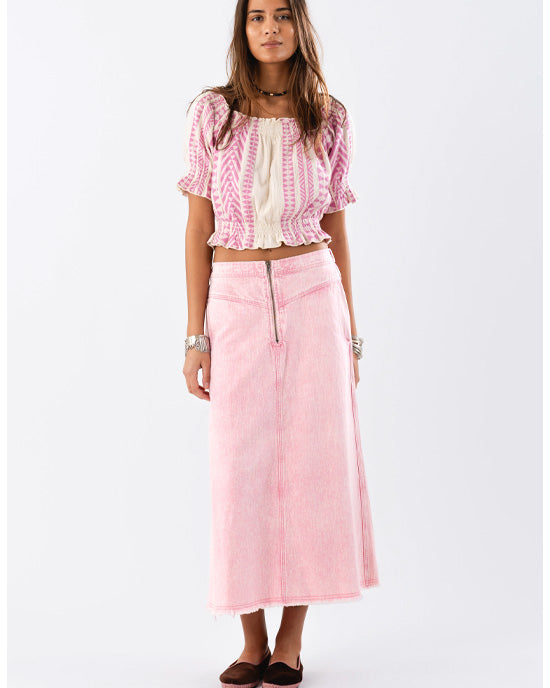 Lollys Laundry Normandie Maxi Skirt Pink