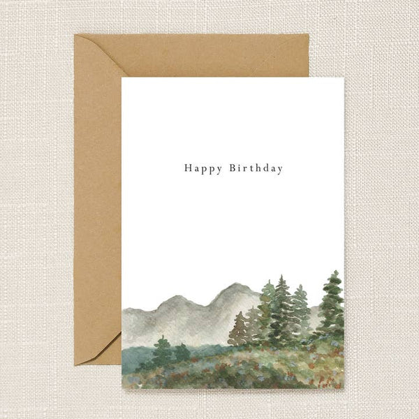 HeatherLucyJ Design Happy Birthday Mountain Scenery Card