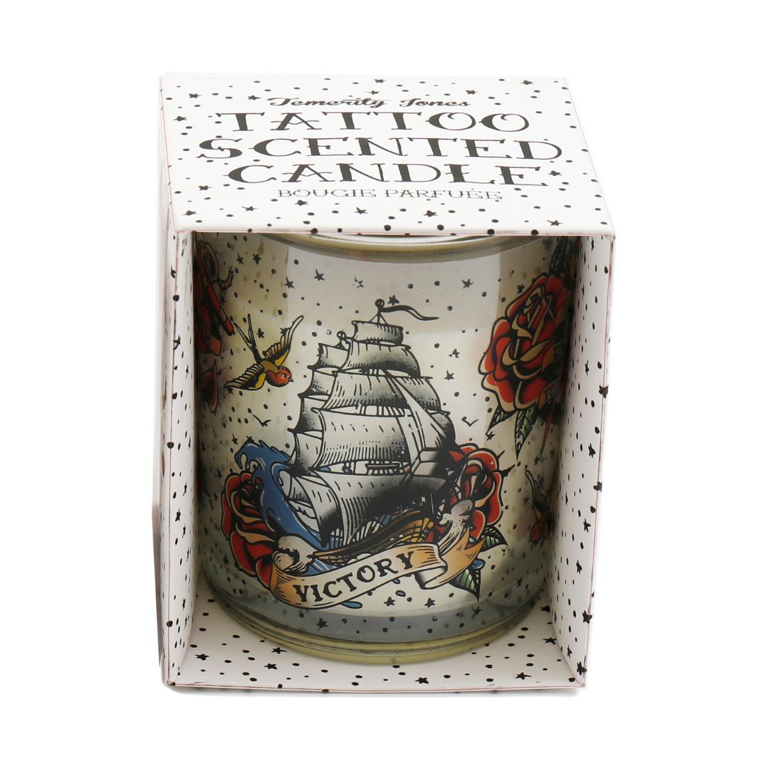 Temerity Jones Vintage Tattoo Design Victory Ship Boxed Candle