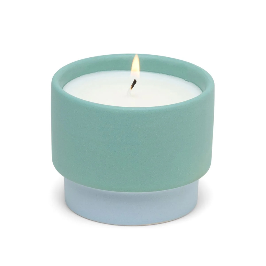 Paddywax Colour Block Ceramic Candle - Green - Saltwater Suede (170G)