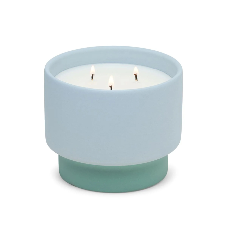 Paddywax Colour Block Ceramic Candle - Blue - Saltwater Suede (453G)
