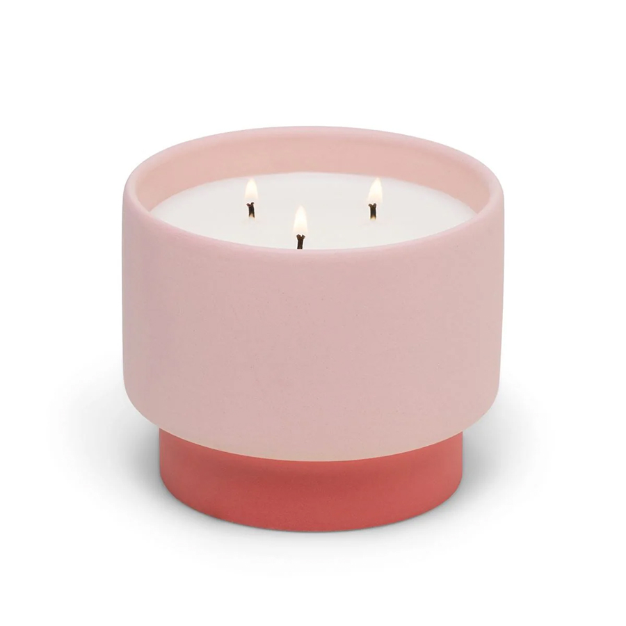 Paddywax Colour Block Ceramic Candle - Pink - Sparkling Grapefruit (453g)