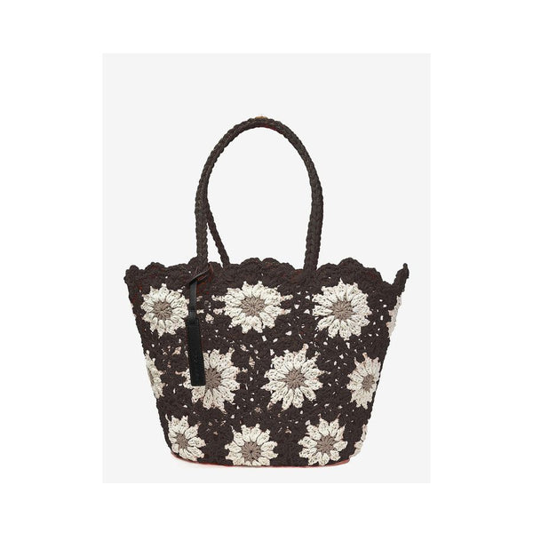 Ceannis Sunflower Crochet Basket - Brown