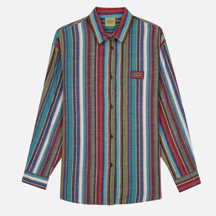 Oxbow Multicolor Yarn Dyed Linen Striped Shirt