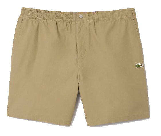 Lacoste Lacoste Relaxed Fit Stretch Cotton Poplin Shorts Beige