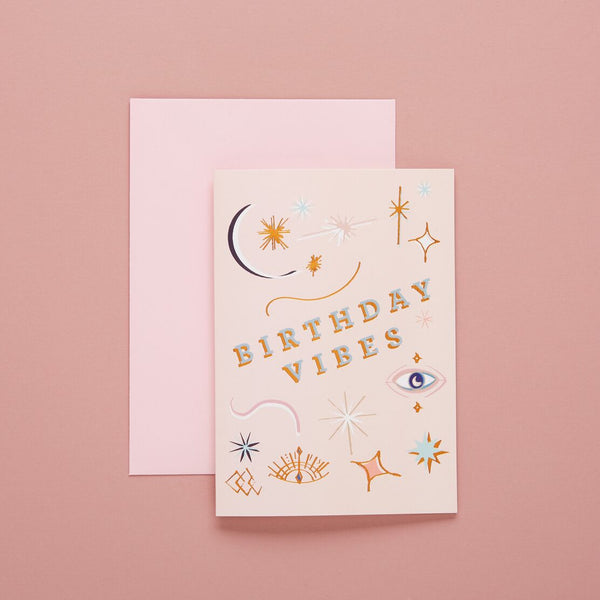 TYPE AND STORY. Birthday Vibes Card