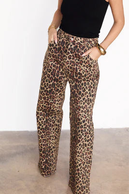 Never Fully Dressed Lucia Scallop Jeans - Leopard