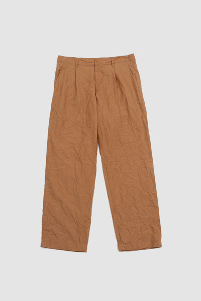 Auralee Wrinkled Washed Finx Twill Pants Brown