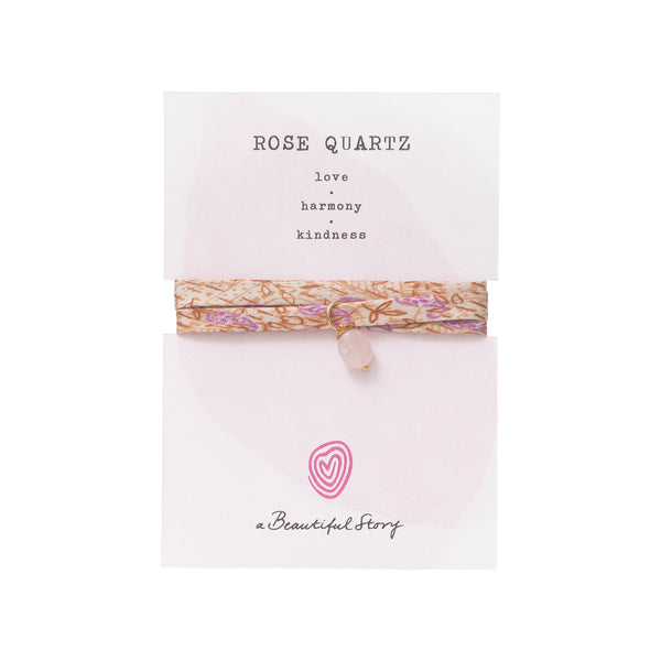 A Beautiful Story Sari Wrap Bracelet Rose Quartz