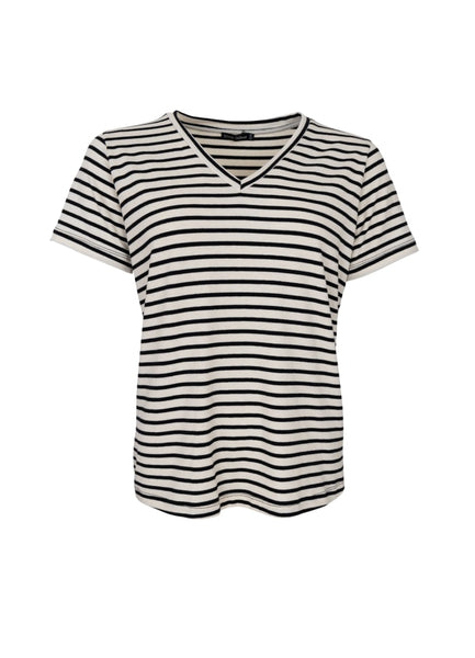 Black Colour Kassi Stripe T Shirt - Black And Cream (copy)