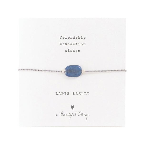 A Beautiful Story Gemstone Card Lapis Lazuli Silver Bracelet